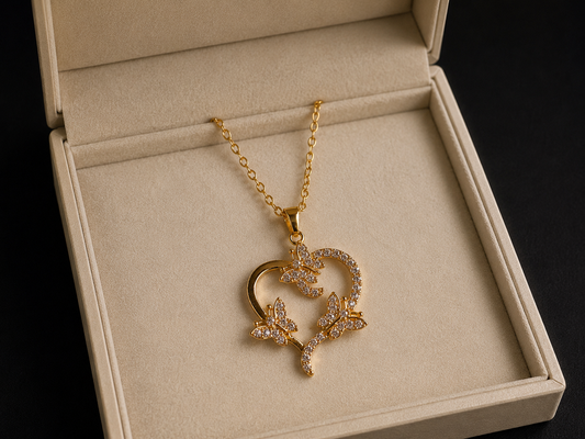 Golden Butterfly Bloom Necklace