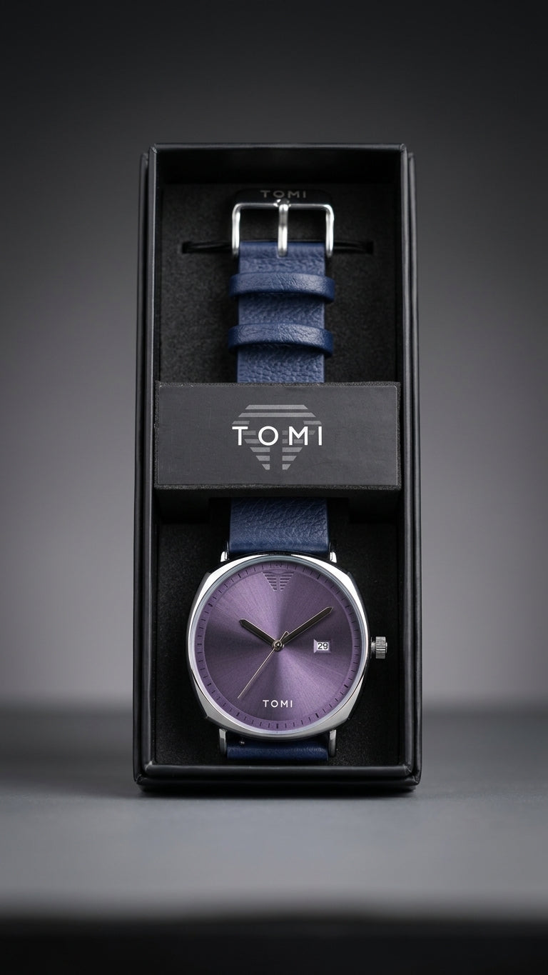 Tomi Royal Purple – Blue Leather Watch