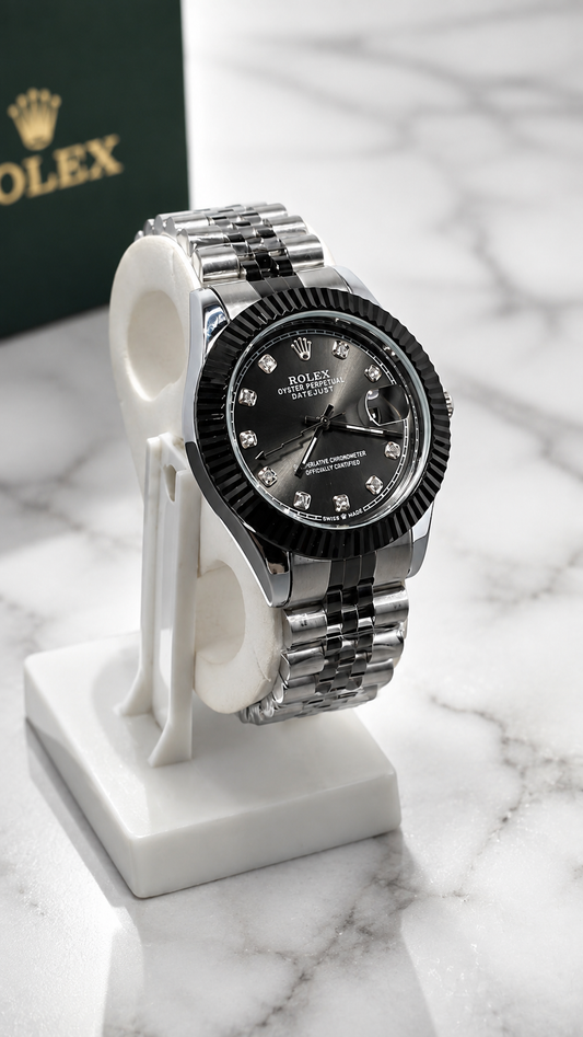 Rolex Black Diamond Datejust Luxury Watch