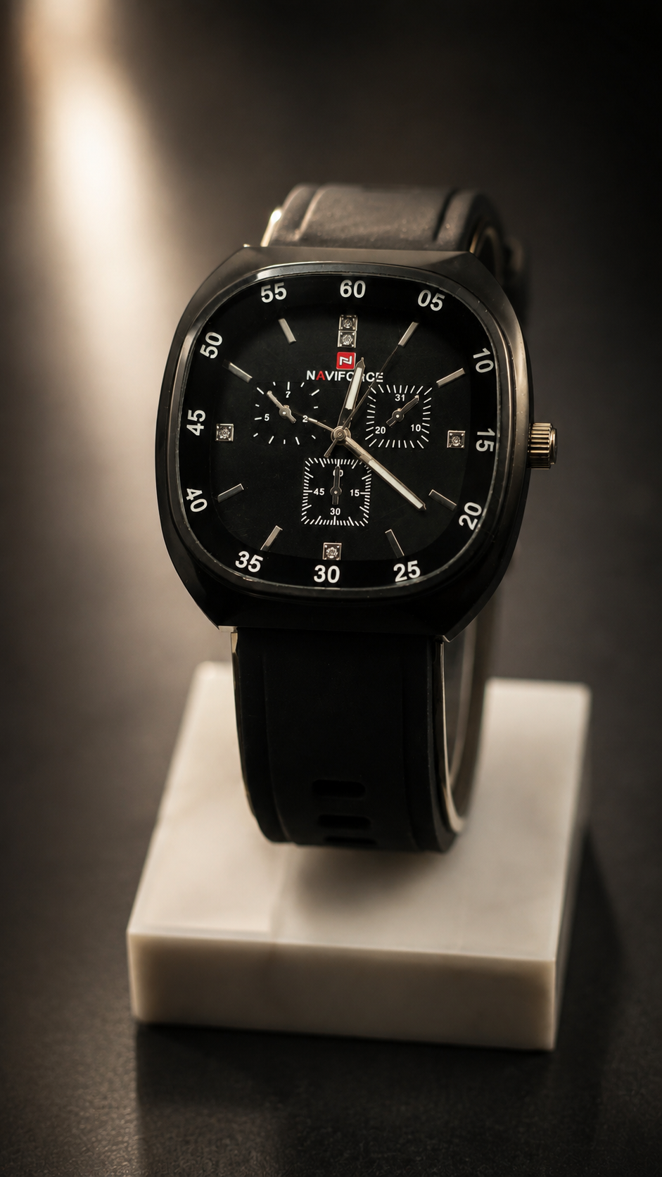 Naviforce Black Square Chronograph Watch