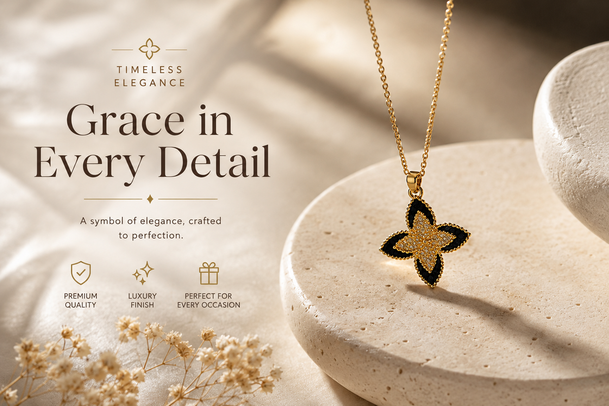 Noir Bloom Flower Necklace