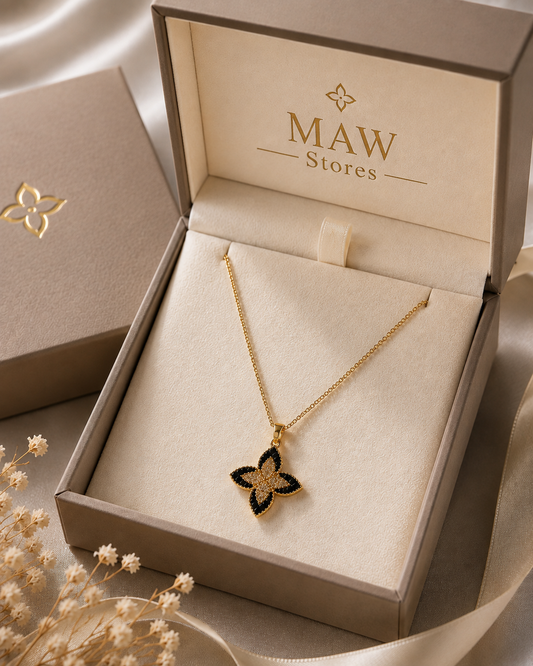Noir Bloom Flower Necklace