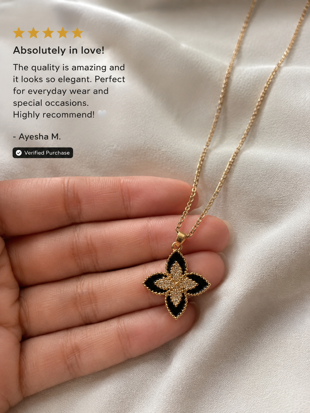 Noir Bloom Flower Necklace