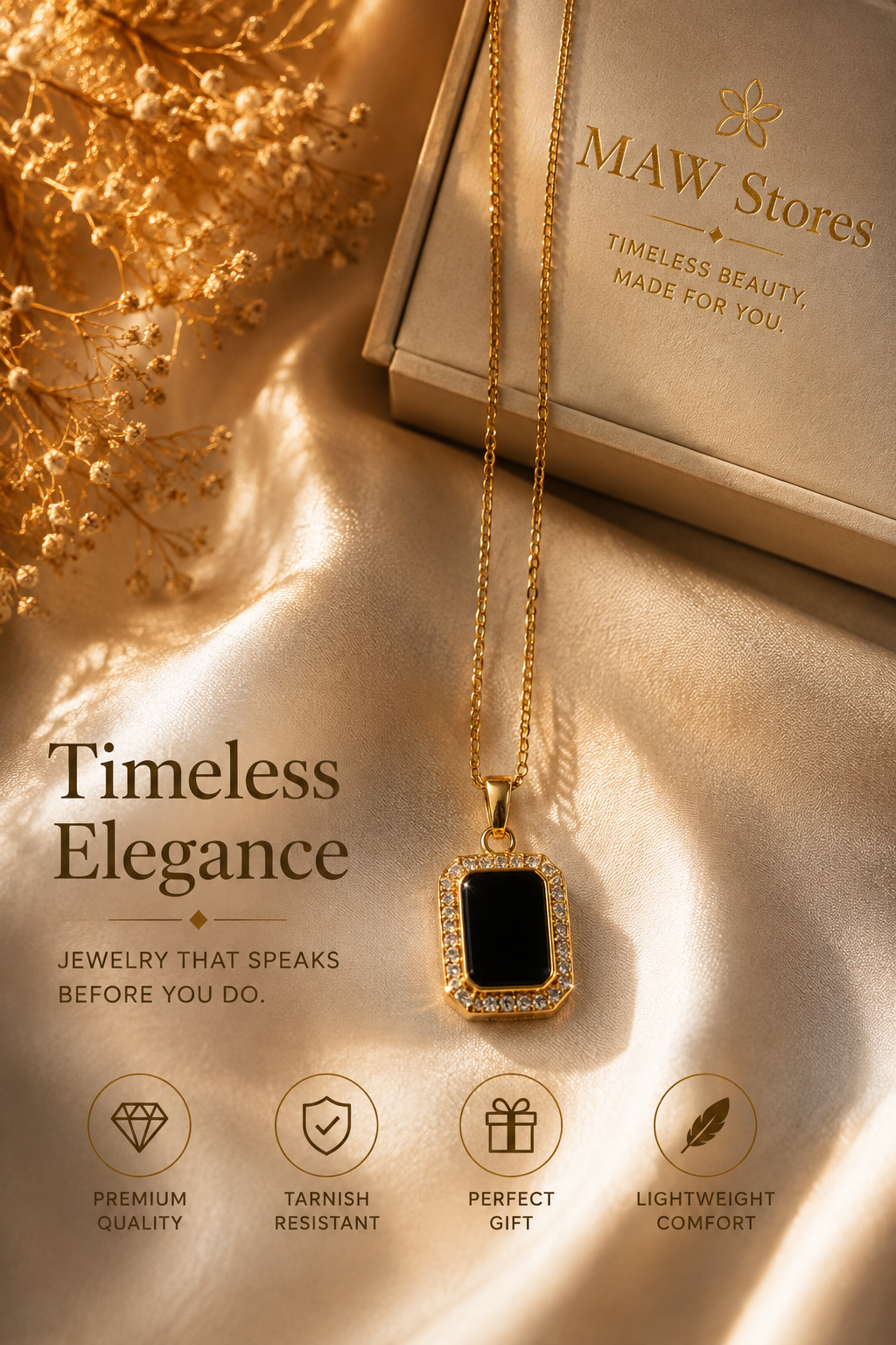 Noir Luxe Pendant Necklace