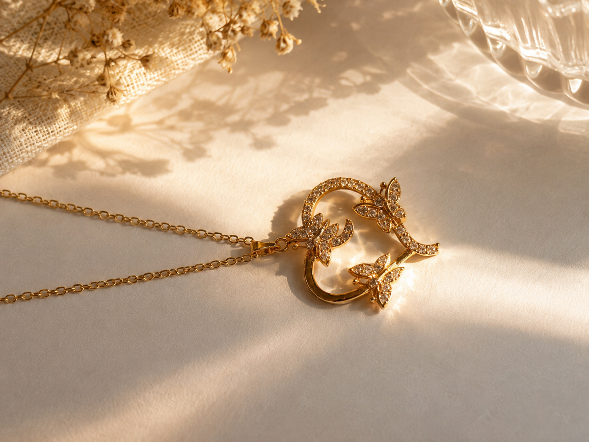 Golden Butterfly Bloom Necklace