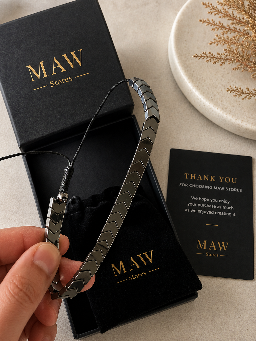 Obsidian V-Link Bracelet