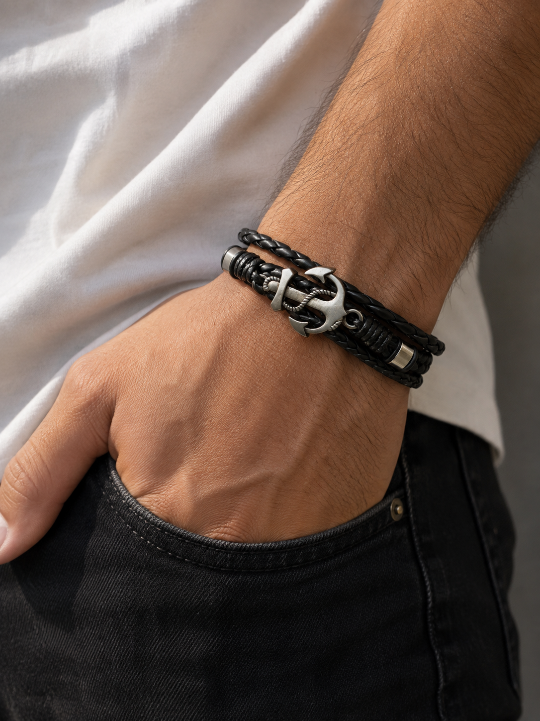 Black Tide Anchor Bracelet