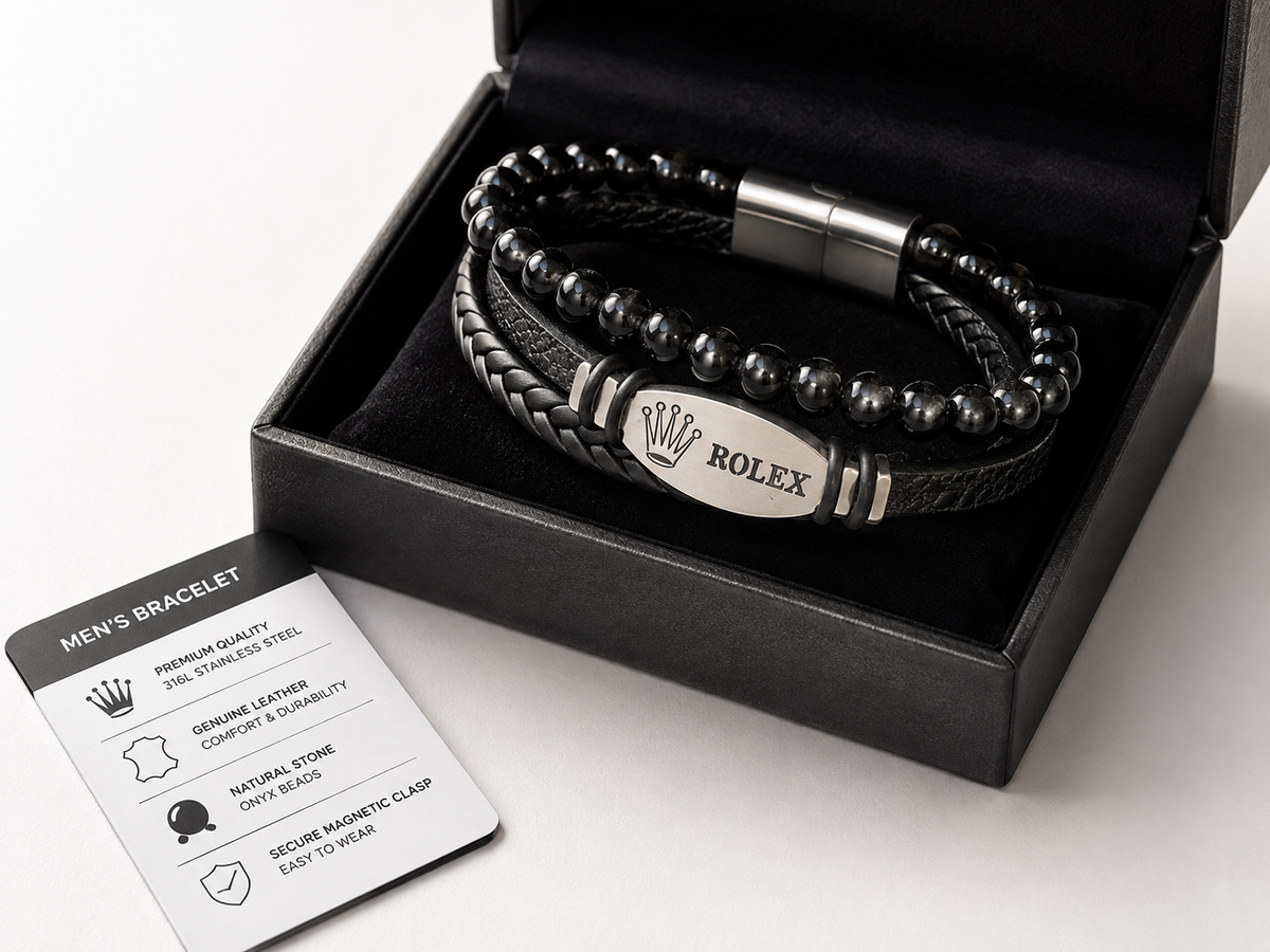 The Crown Obsidian Multi-Strand Bracelet