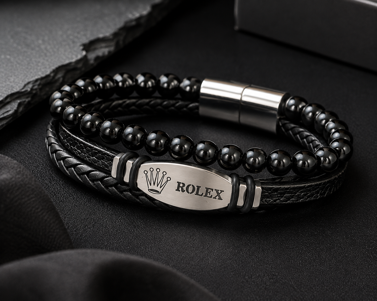 The Crown Obsidian Multi-Strand Bracelet