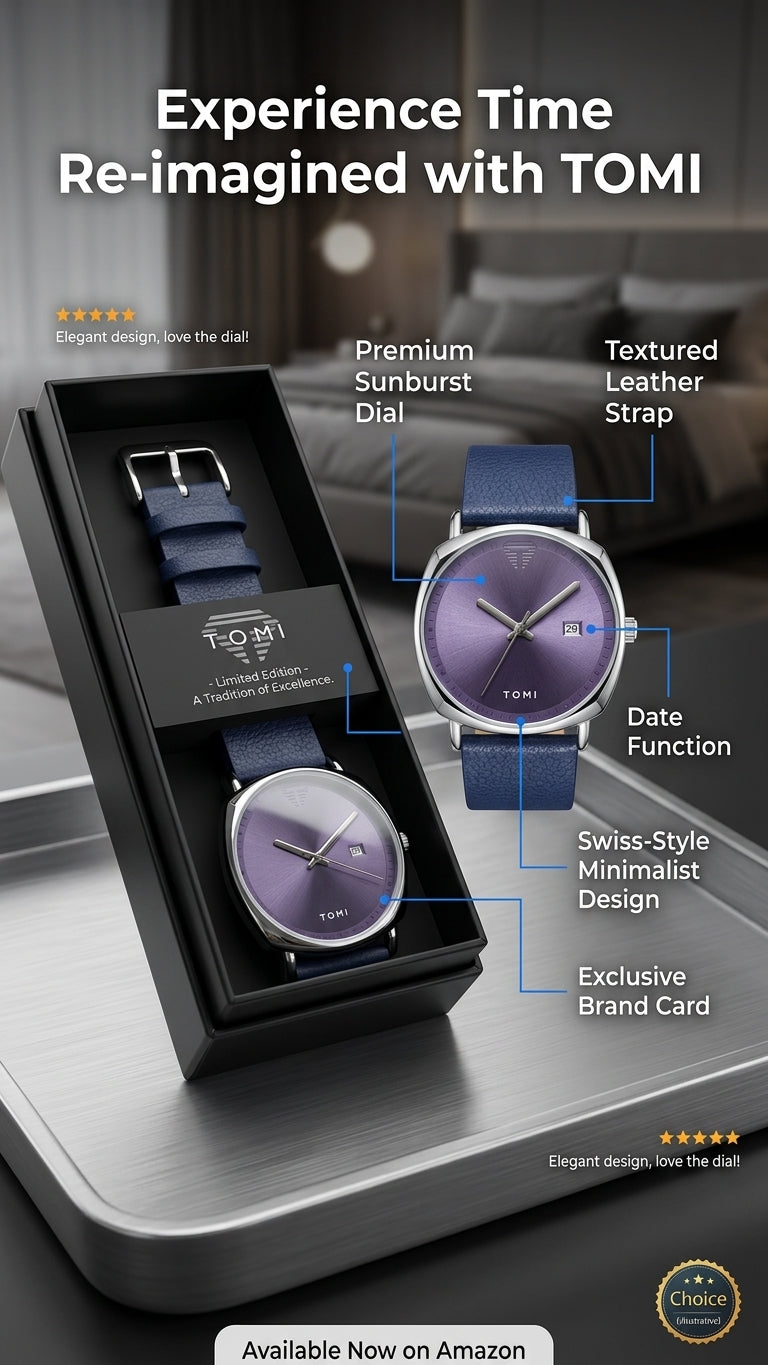 Tomi Royal Purple – Blue Leather Watch