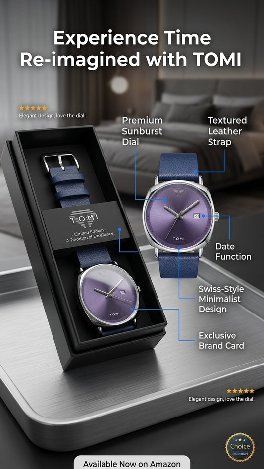 Tomi Royal Purple – Blue Leather Watch