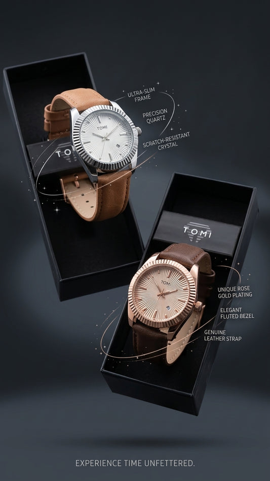 Tomi Rose Gold Classic/Silver Elegance Watch